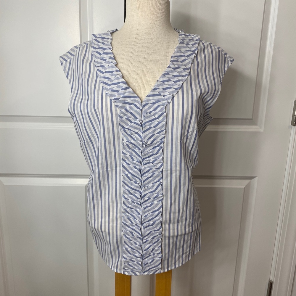NWT Talbots striped tank top with ruffles